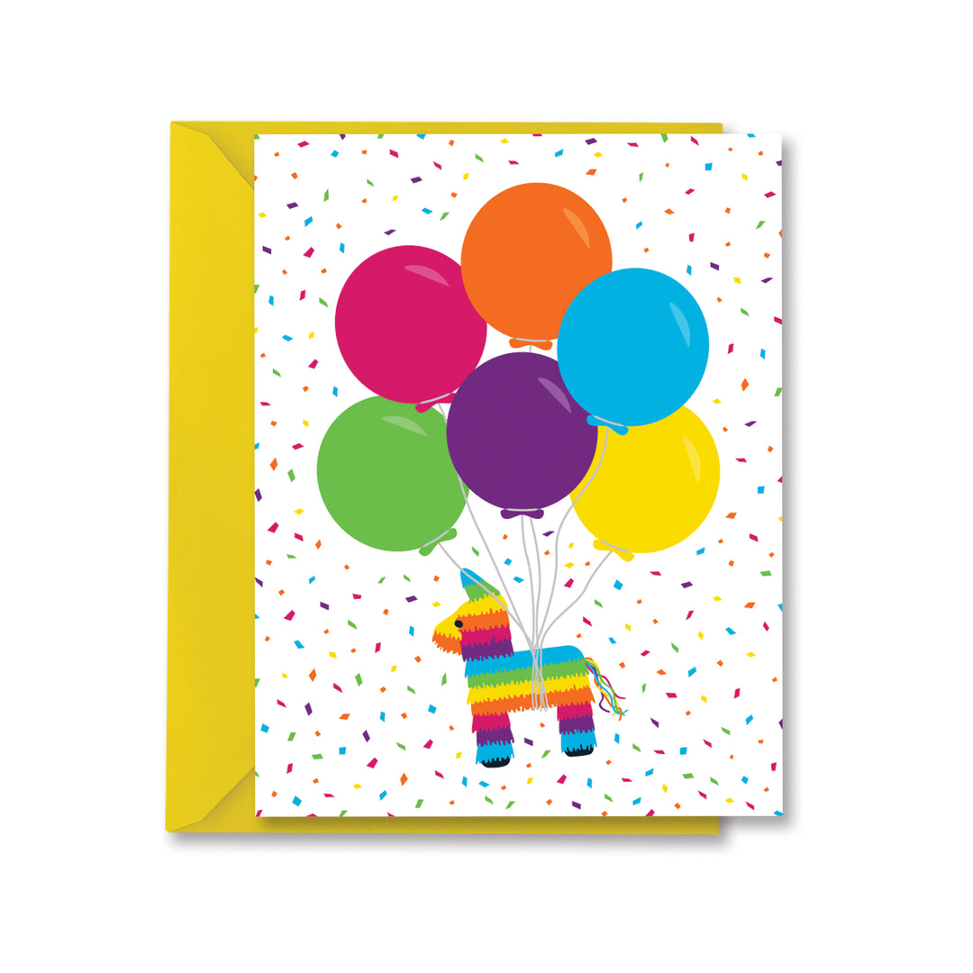 Piñata Balloon Greeting Card by Kelly Renay