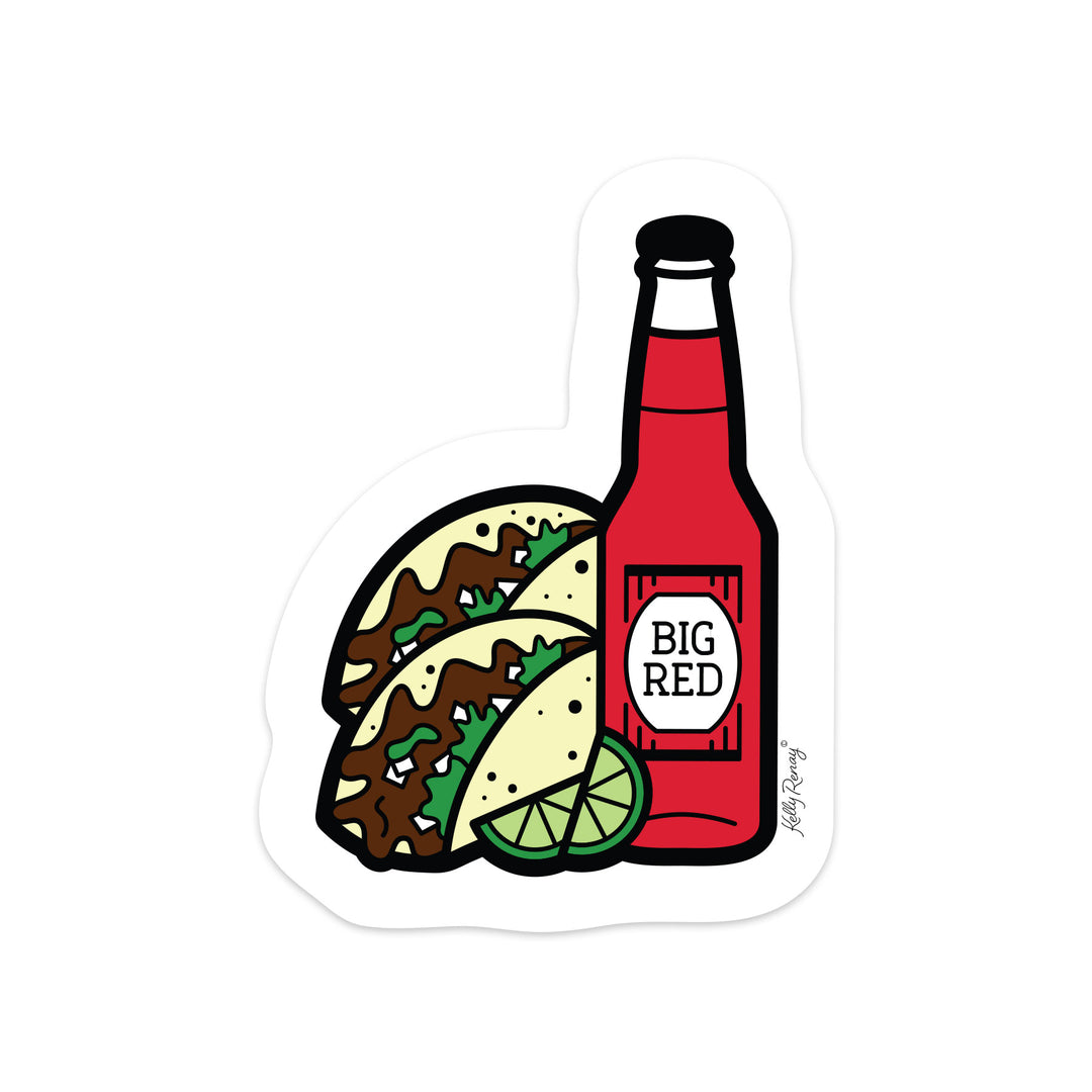 Barbacoa taco and Big Red Sticker