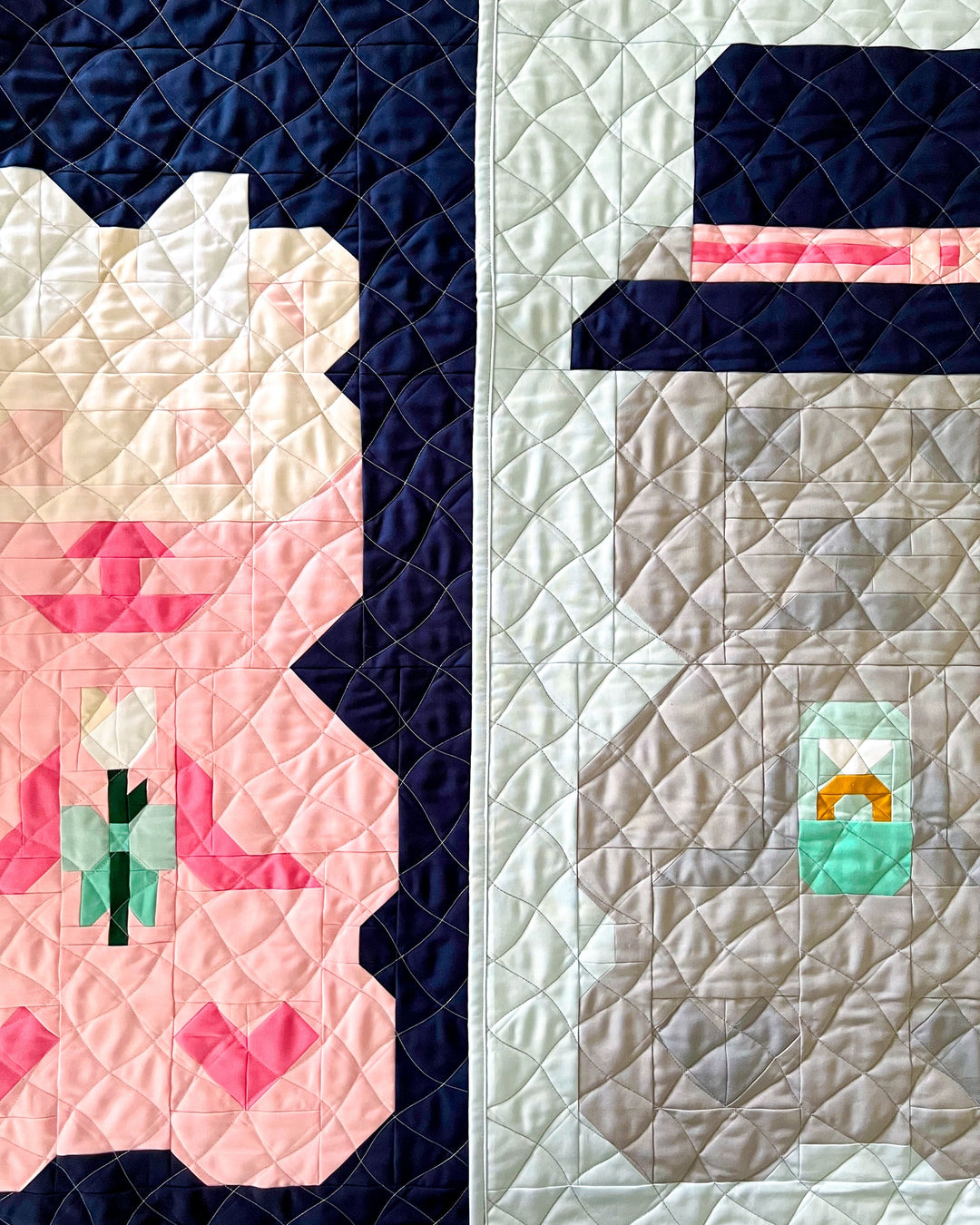 Mrs Beary True-Bliss and Mr Beary Bliss a bride and groom bear quilt pattern couple