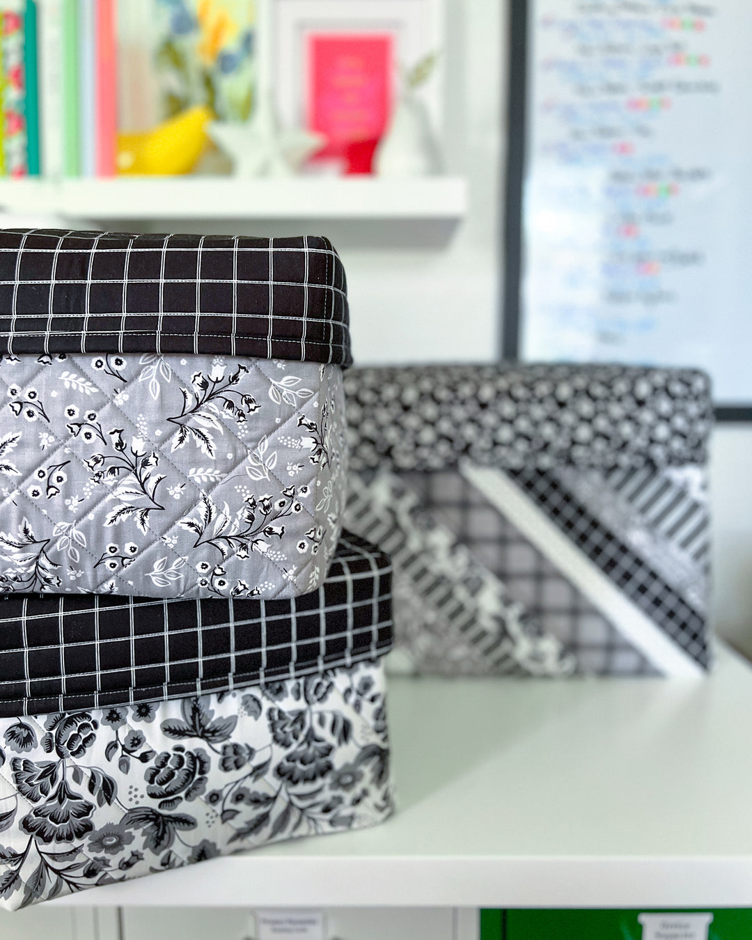 Quilted Storage Boxes... featuring Midnight Meadow