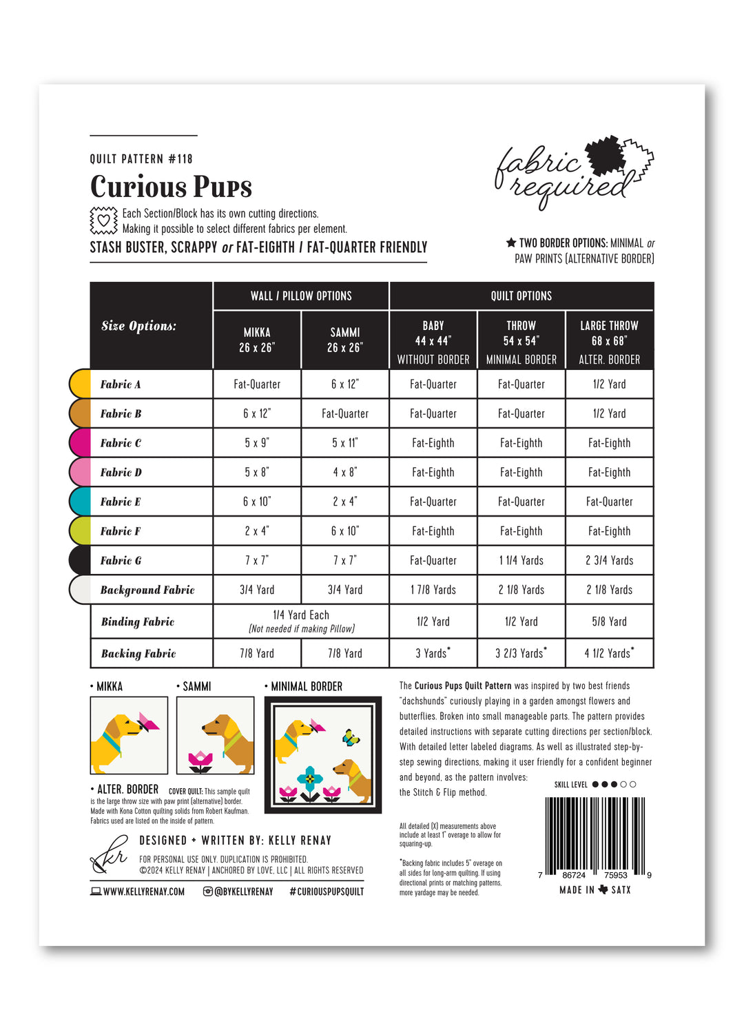 Curious Pups Quilt Pattern - Wholesale