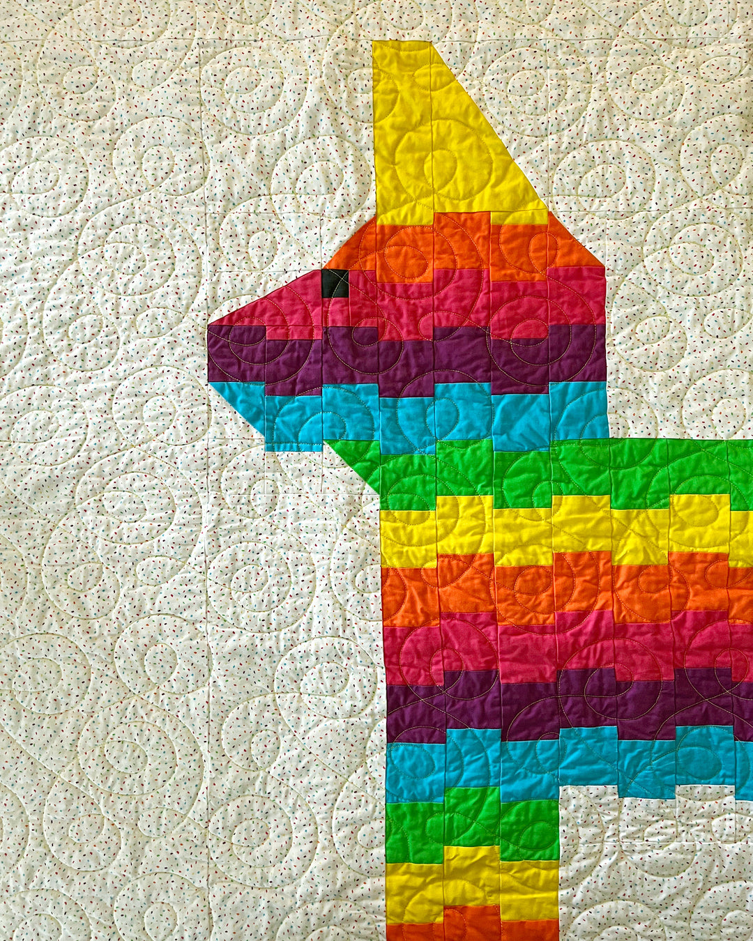 Henry the Pinata Quilt Pattern Face Closeup by Kelly Renay