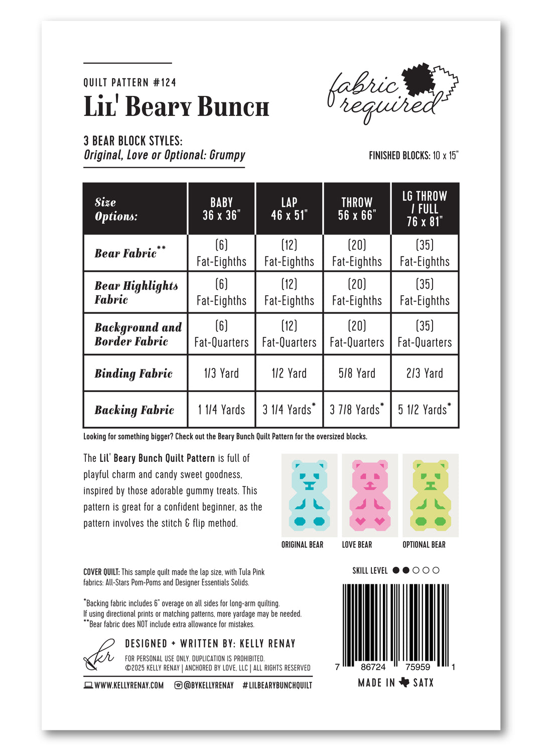 Pattern sheet for &