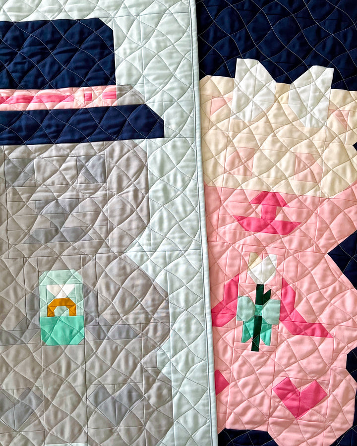 Bride and Groom Beary Quilt Block 
Patterns, Mr Beary Bliss and Mrs Beary True-Bliss, apart of the Beary Bunch Block Series
