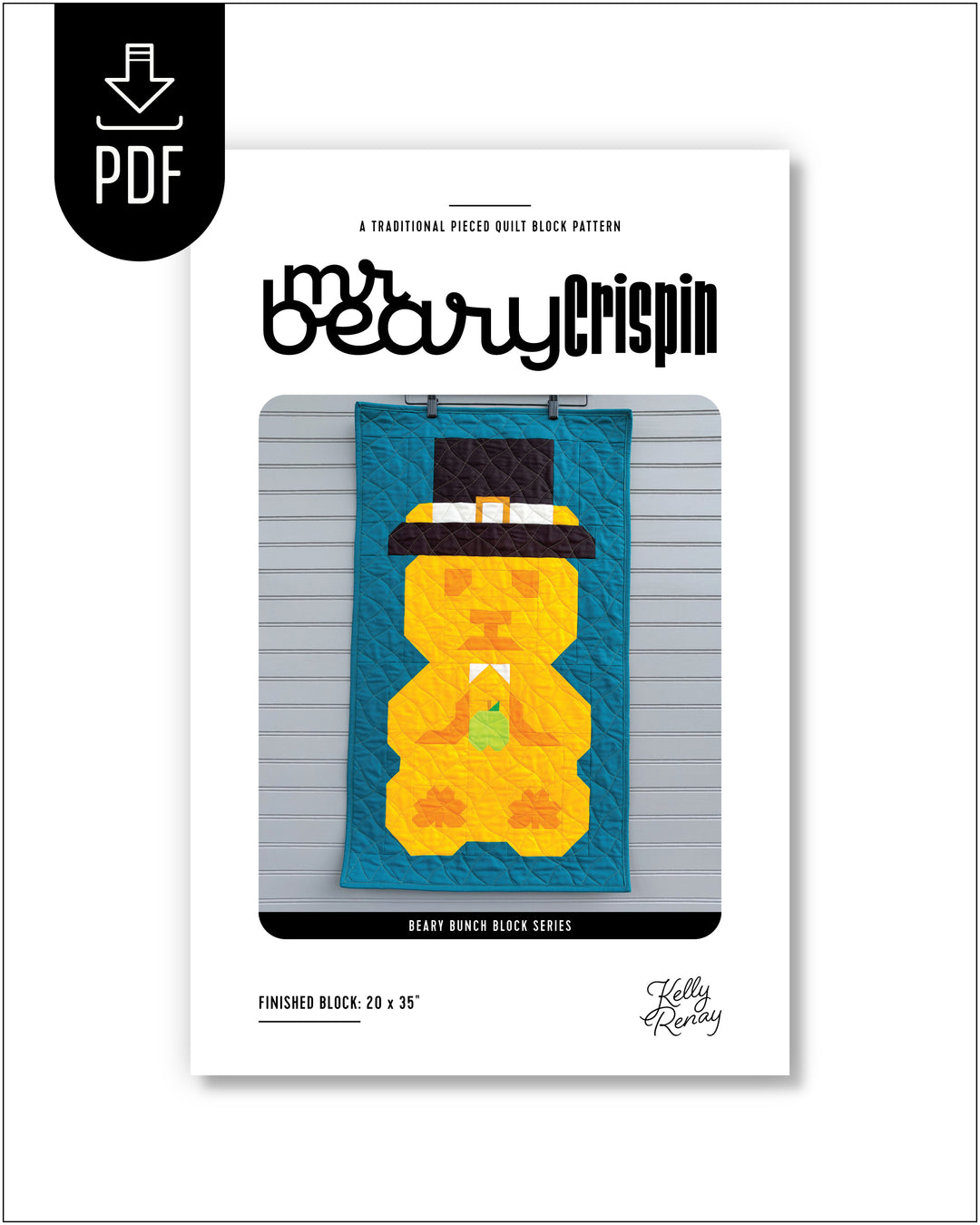 A PDF quilt block pattern booklet cover for &