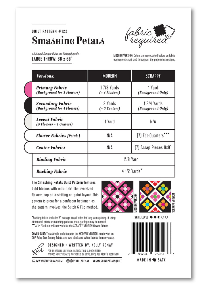 Smashing Petals Quilt Pattern - Wholesale
