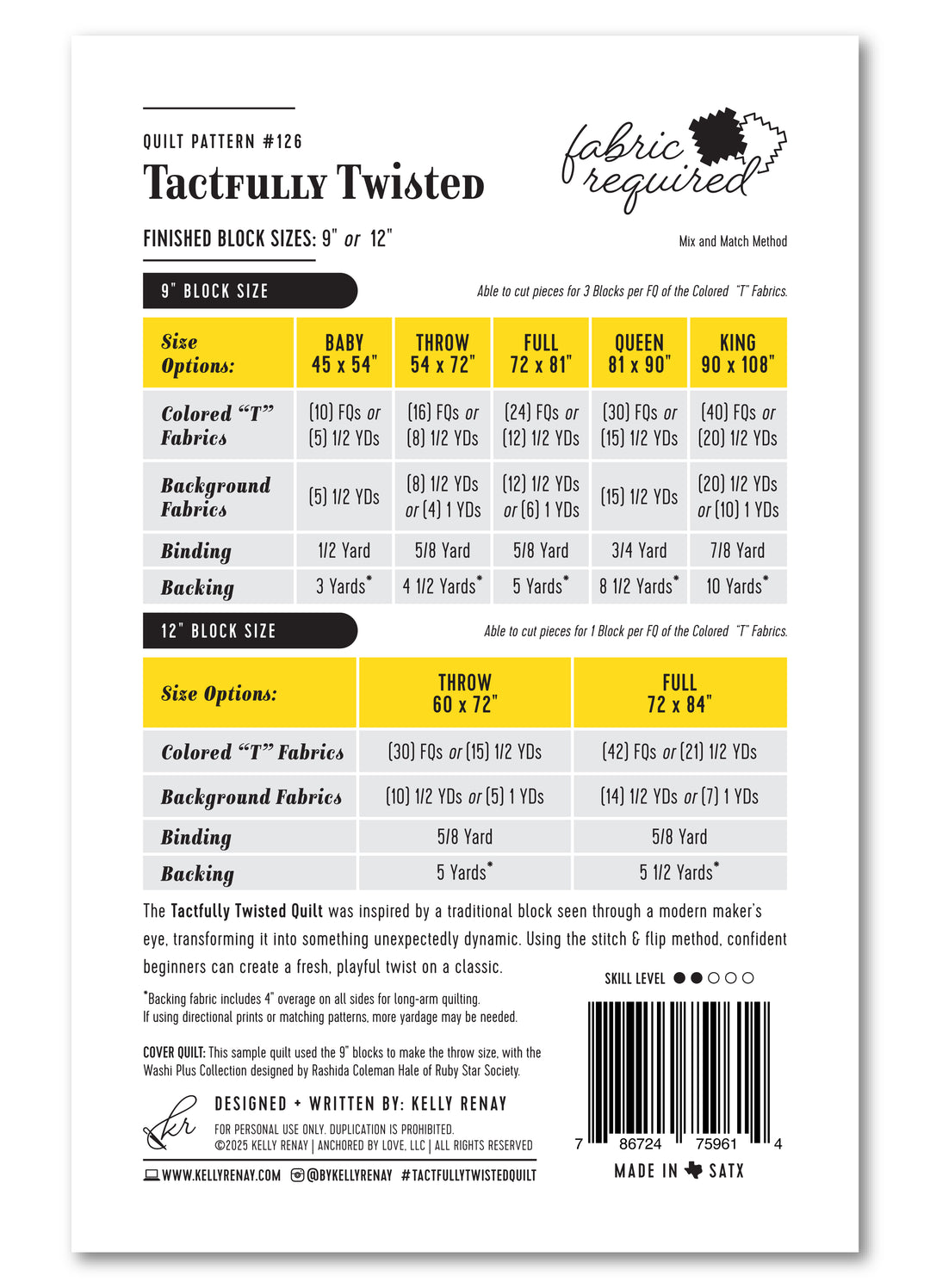 Tactfully Twisted Quilt Pattern - Wholesale