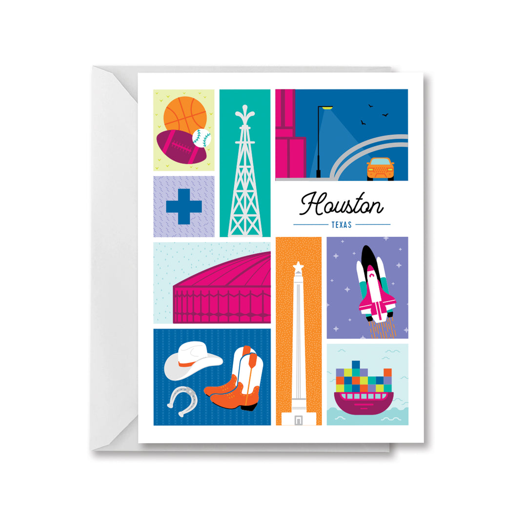Houston Texas Greeting Card by Kelly Renay